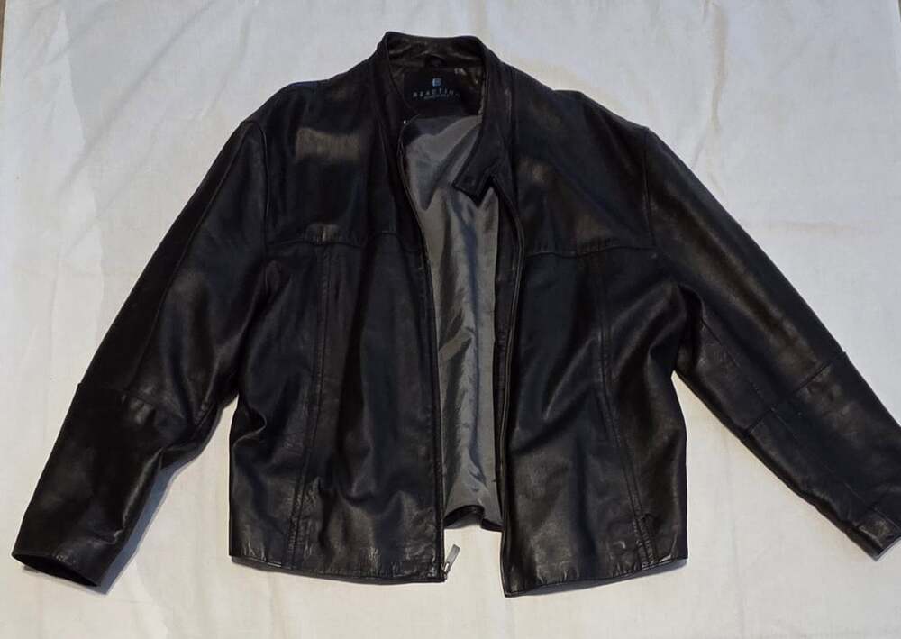 Kenneth Cole Reaction Leather Jacket Size XL Black - Picture 3 of 4